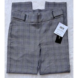 NWT 89th & Madison Black/White Houndstooth Plaid with Pink Stripe Pull-on Pants